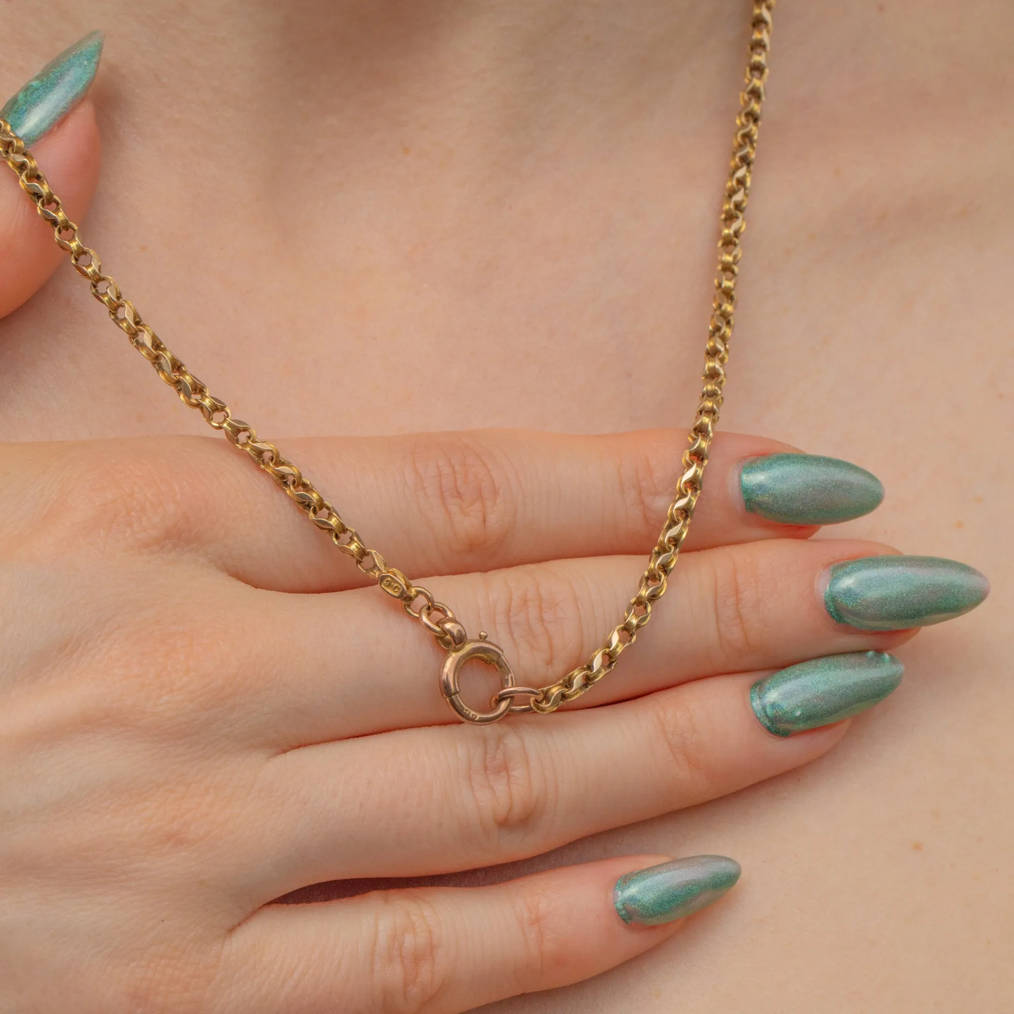 30.5" Antique 9ct Gold Ball and Fetter Belcher Chain (17.3g)