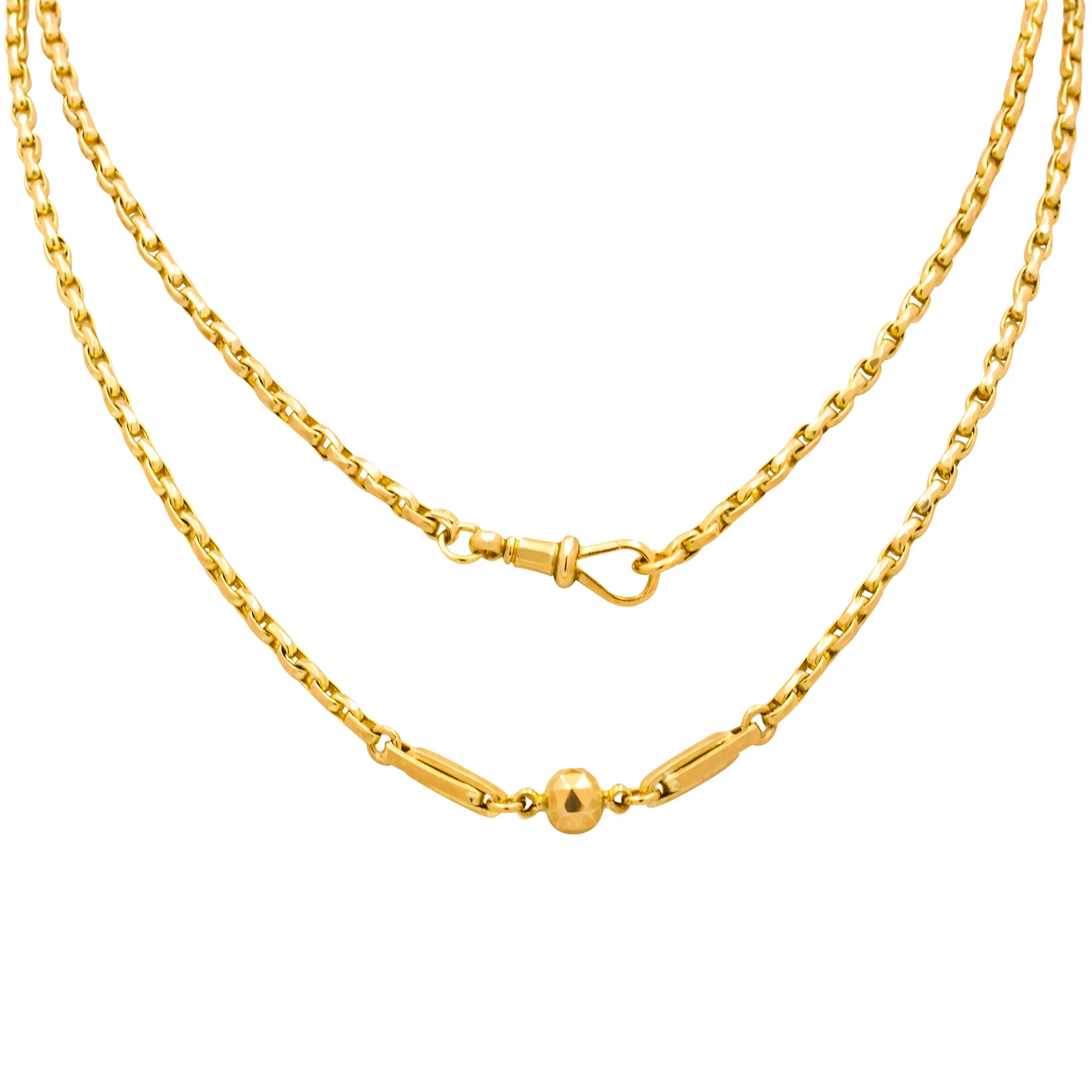 30.5" Antique 9ct Gold Ball and Fetter Belcher Chain (17.3g)