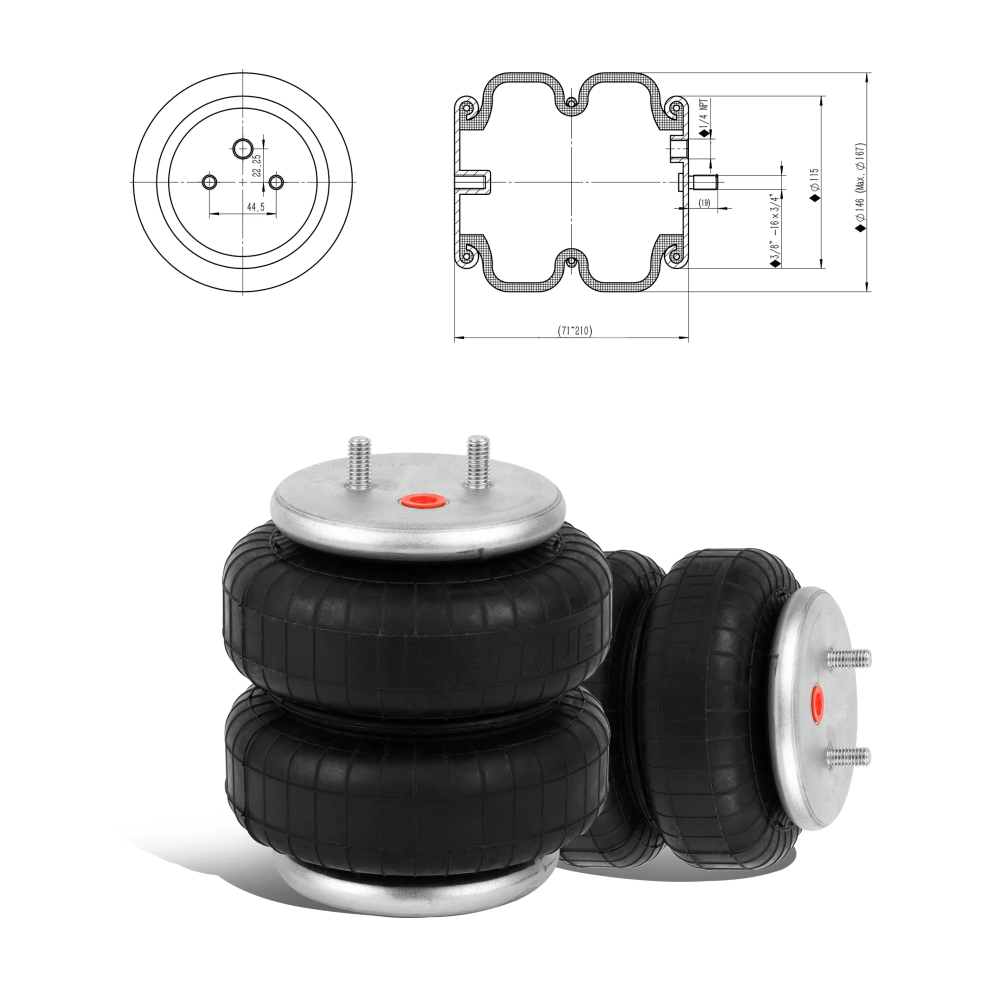 Air Suspension Kit for 1999-2006 Chevy Silverado GMC Sierra 1500 RAS2190