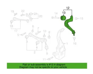 Audi Suspension Control Arm – Front Passenger Side Lower Rearward