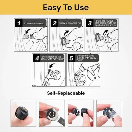 Car TPMS Wireless Car Tire Tyre Pressure Monitor System LCD Tester   4 Sensors