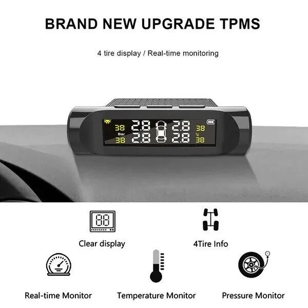 Car TPMS Wireless Car Tire Tyre Pressure Monitor System LCD Tester   4 Sensors