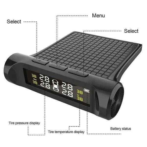 Car TPMS Wireless Car Tire Tyre Pressure Monitor System LCD Tester   4 Sensors
