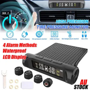 Car TPMS Wireless Car Tire Tyre Pressure Monitor System LCD Tester   4 Sensors