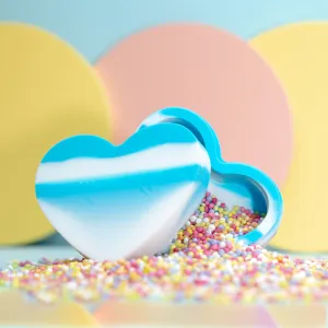Heart Shaped Silicone Trinket Box - Blue & White