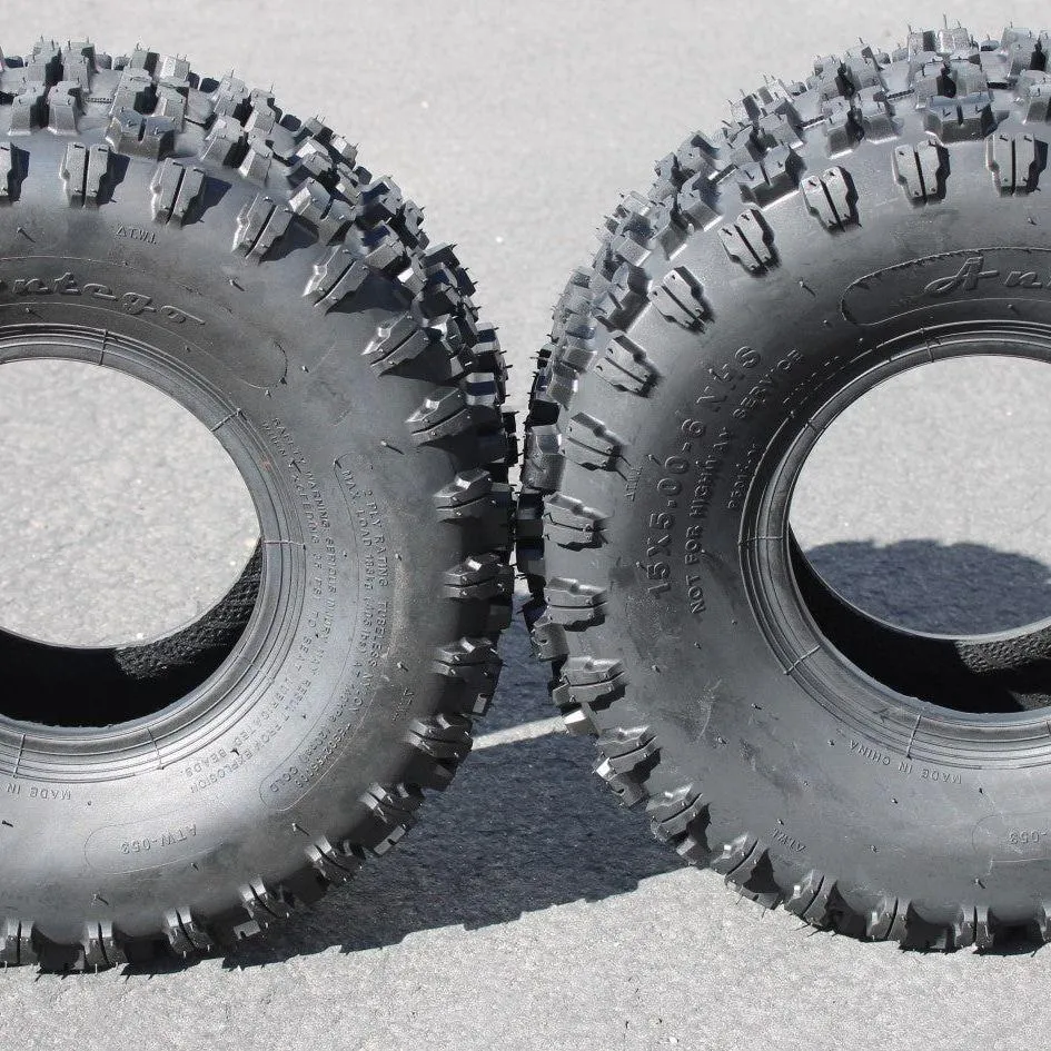 (Qty: 1) Antego 15X5.00-6 ATW-053 2 ply Snow Blower Tires Non-directional