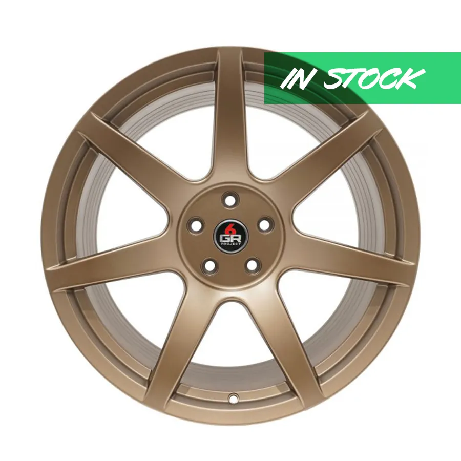 Seven Spoke Satin Bronze Wheel Set 19x10 (x4) Square for Mustang 2005-23 & 2024  | Project 6GR