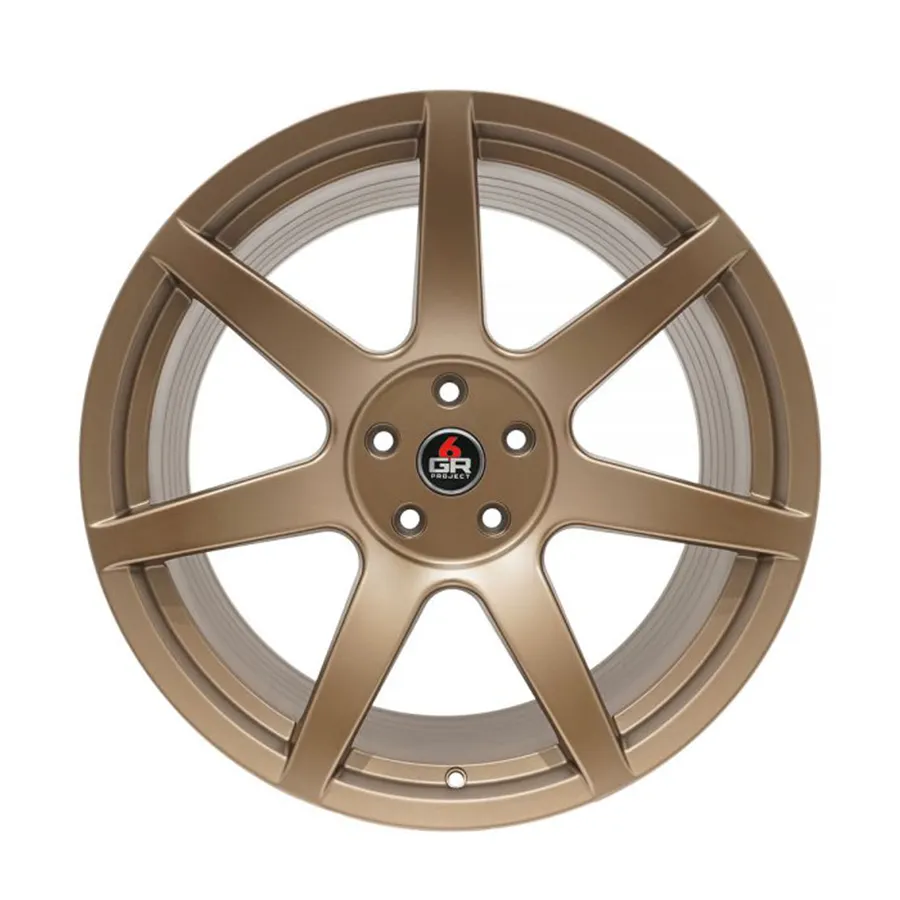 Seven Spoke Satin Bronze Wheel Set 19x10 (x4) Square for Mustang 2005-23 & 2024  | Project 6GR